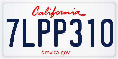 CA license plate 7LPP310