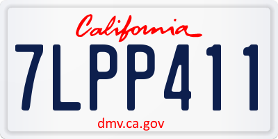 CA license plate 7LPP411