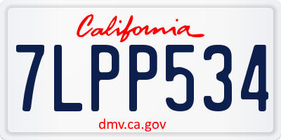 CA license plate 7LPP534