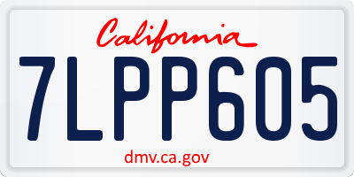 CA license plate 7LPP605