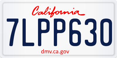 CA license plate 7LPP630