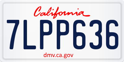 CA license plate 7LPP636