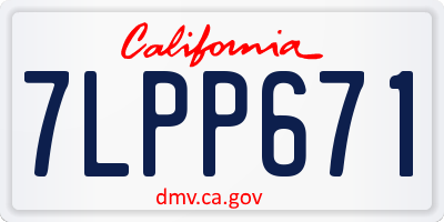 CA license plate 7LPP671