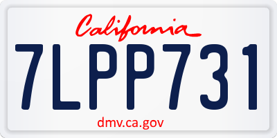 CA license plate 7LPP731
