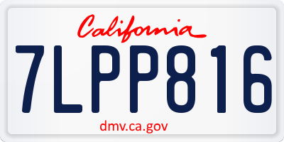 CA license plate 7LPP816