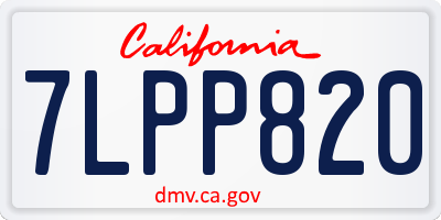 CA license plate 7LPP820