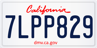 CA license plate 7LPP829