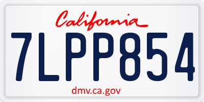 CA license plate 7LPP854