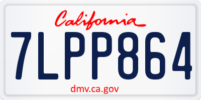 CA license plate 7LPP864