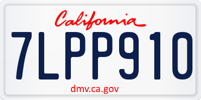 CA license plate 7LPP910