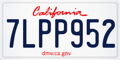 CA license plate 7LPP952
