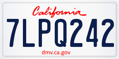 CA license plate 7LPQ242