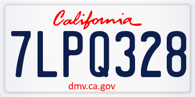 CA license plate 7LPQ328