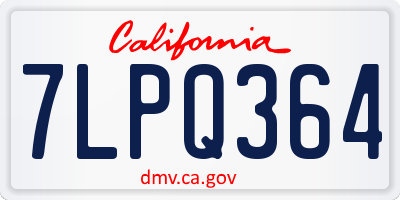 CA license plate 7LPQ364
