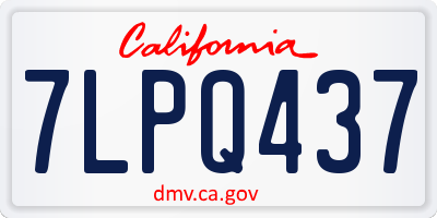 CA license plate 7LPQ437