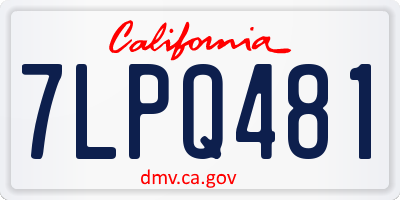 CA license plate 7LPQ481