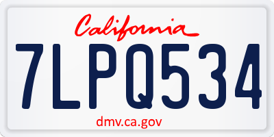 CA license plate 7LPQ534
