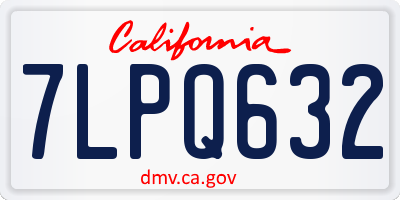 CA license plate 7LPQ632