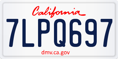 CA license plate 7LPQ697