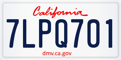 CA license plate 7LPQ701