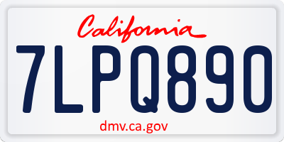 CA license plate 7LPQ890