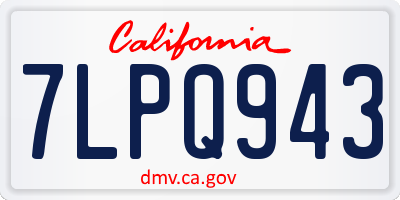 CA license plate 7LPQ943