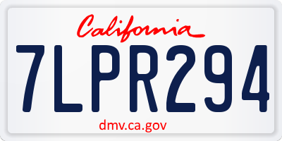 CA license plate 7LPR294