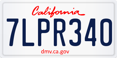 CA license plate 7LPR340