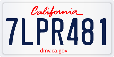 CA license plate 7LPR481
