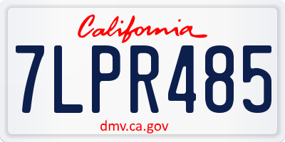 CA license plate 7LPR485
