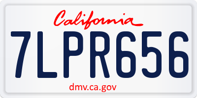 CA license plate 7LPR656