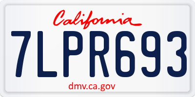 CA license plate 7LPR693