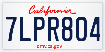 CA license plate 7LPR804