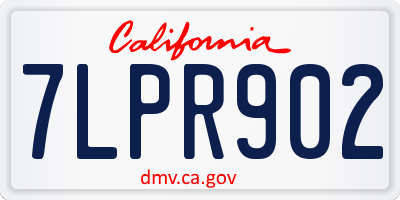CA license plate 7LPR902