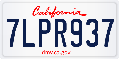 CA license plate 7LPR937