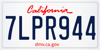 CA license plate 7LPR944