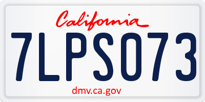 CA license plate 7LPS073