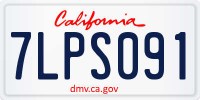 CA license plate 7LPS091