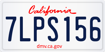 CA license plate 7LPS156