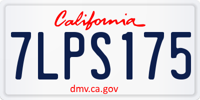 CA license plate 7LPS175