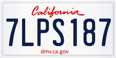 CA license plate 7LPS187