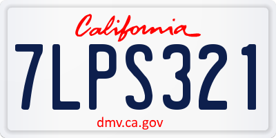 CA license plate 7LPS321