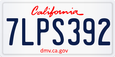 CA license plate 7LPS392