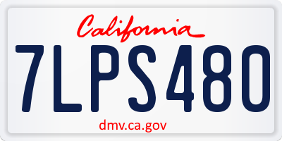 CA license plate 7LPS480