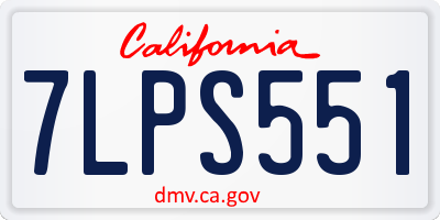 CA license plate 7LPS551