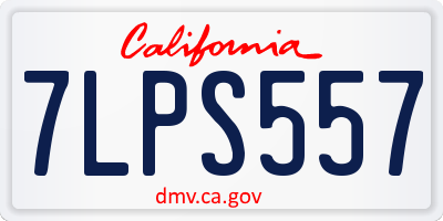 CA license plate 7LPS557