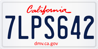 CA license plate 7LPS642