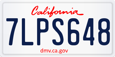 CA license plate 7LPS648