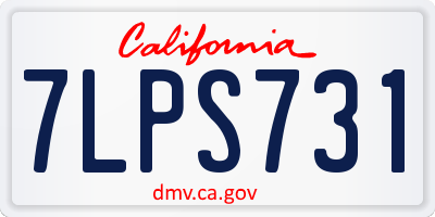 CA license plate 7LPS731