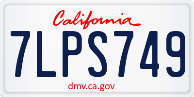 CA license plate 7LPS749